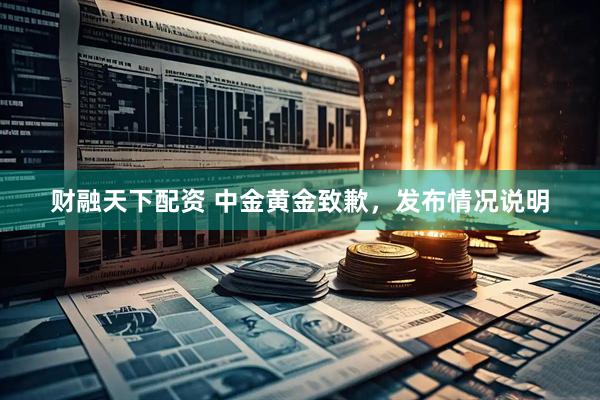 财融天下配资 中金黄金致歉，发布情况说明